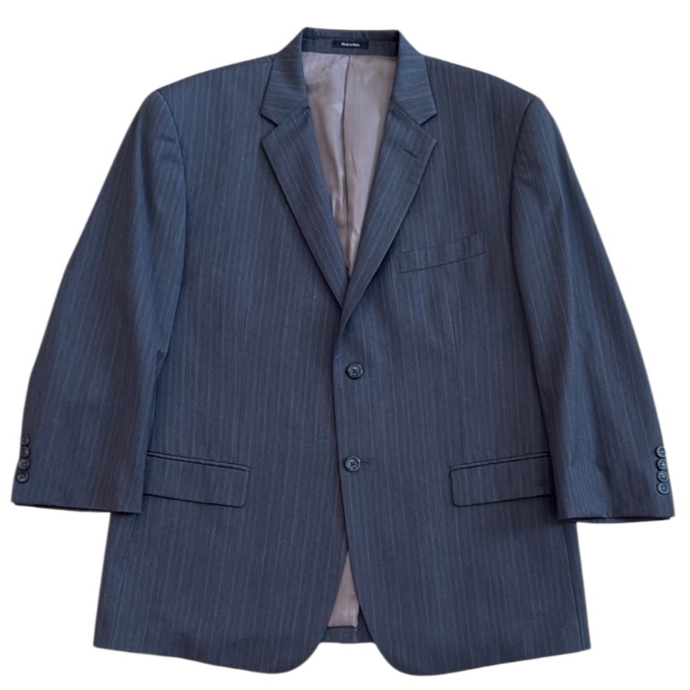 JOSEPH & FEISS 46S BROWN STRIPPED CLASSIC FIT MENS BLAZER SPORT COAT SUIT JACKET